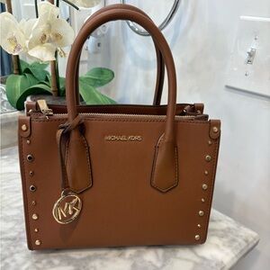 Michael Kors Tan Studded Maple Satchel